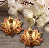 Brass Diyas, Pooja Accessories, Lotus Diyas, Home Decor, Decorative Diyas, Deepak for Temple (3 X 3 X 1.5 Inch), Christmas Gifts,Diwali Gift